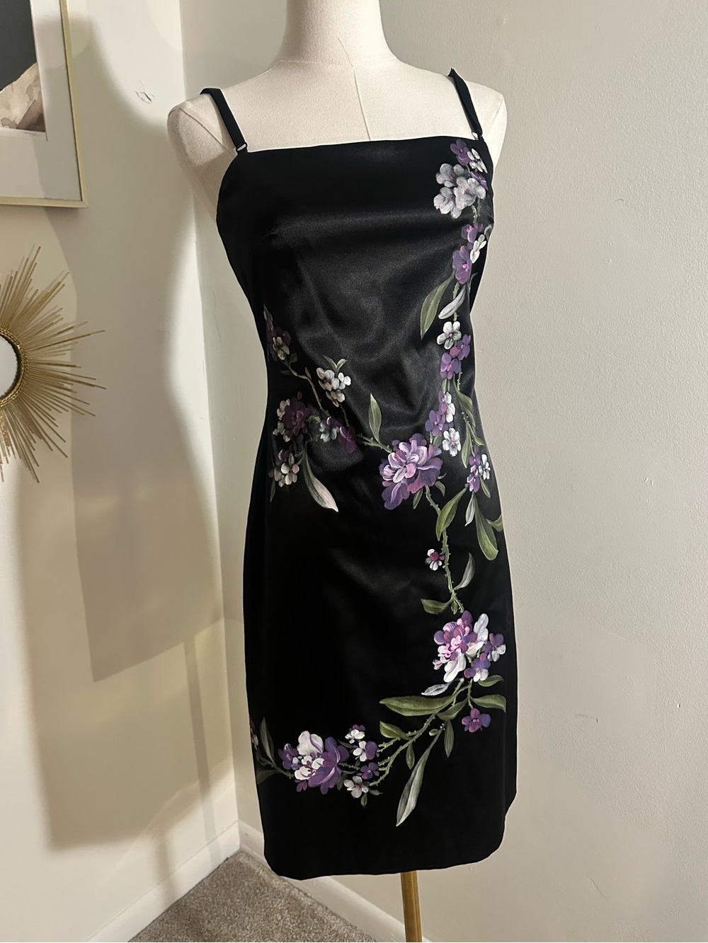 Vintage 90s Hand-painted Floral Slip Dress One of a Kind 6